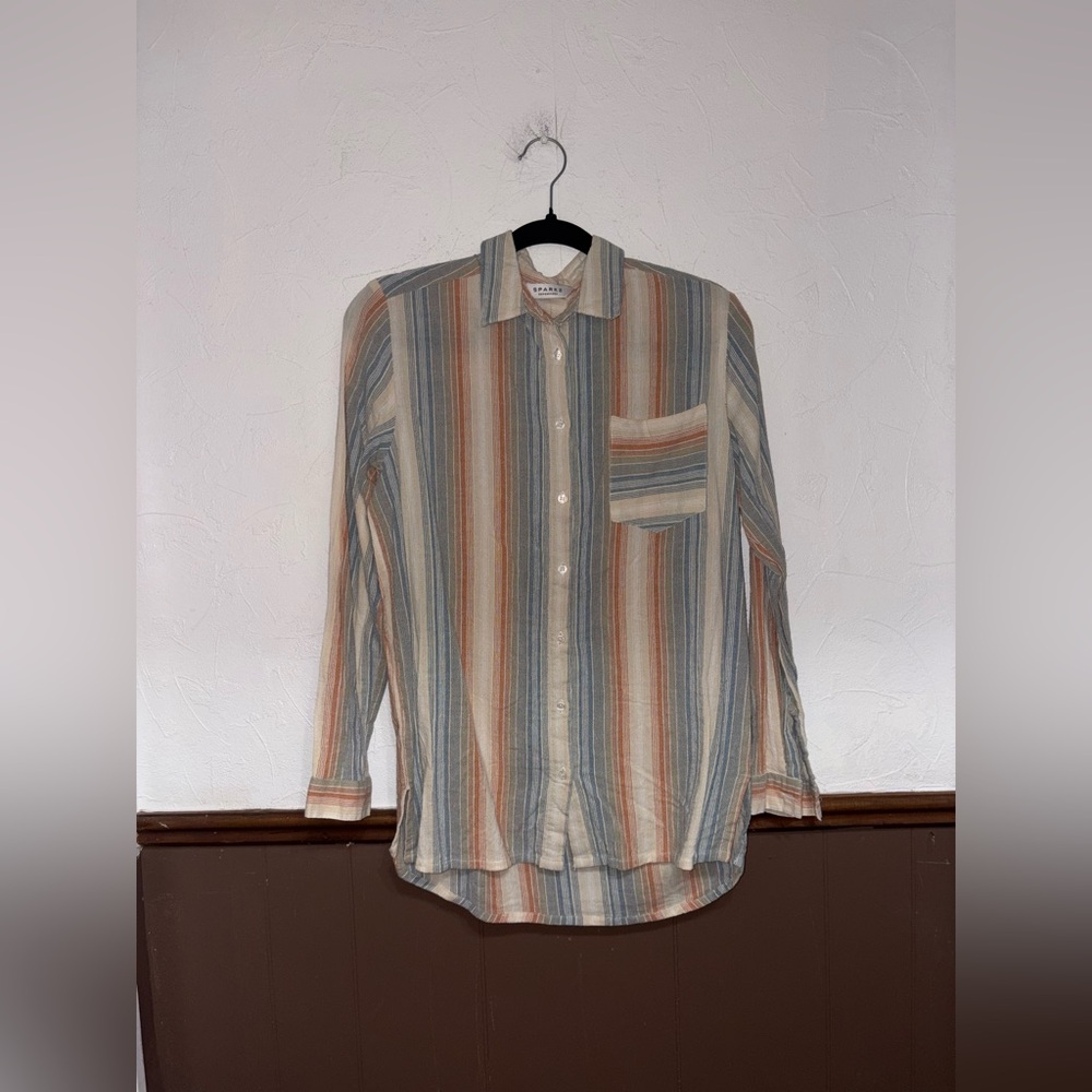 Sparkz: Cream Striped Button Blouse